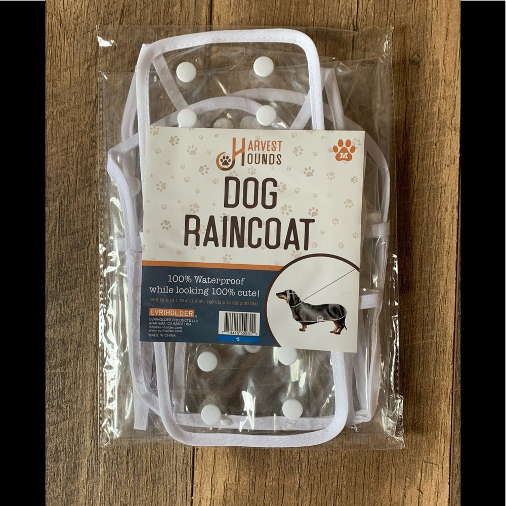NIP Dog Raincoat Sz M